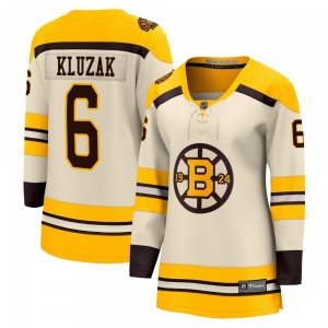 Premier Fanatics Branded Women's Gord Kluzak Cream Breakaway 100th Anniversary Jersey - NHL Boston Bruins