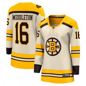 Premier Fanatics Branded Women's Rick Middleton Cream Breakaway 100th Anniversary Jersey - NHL Boston Bruins