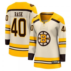 Premier Fanatics Branded Women's Tuukka Rask Cream Breakaway 100th Anniversary Jersey - NHL Boston Bruins