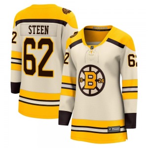 Premier Fanatics Branded Women's Oskar Steen Cream Breakaway 100th Anniversary Jersey - NHL Boston Bruins