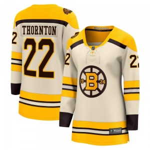 Premier Fanatics Branded Women's Shawn Thornton Cream Breakaway 100th Anniversary Jersey - NHL Boston Bruins