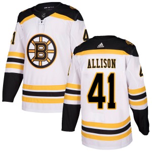 Authentic Adidas Youth Jason Allison White Away Jersey - NHL Boston Bruins