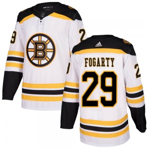 Authentic Adidas Youth Steven Fogarty White Away Jersey - NHL Boston Bruins