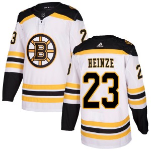 Authentic Adidas Youth Steve Heinze White Away Jersey - NHL Boston Bruins