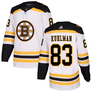 Authentic Adidas Youth Karson Kuhlman White Away Jersey - NHL Boston Bruins