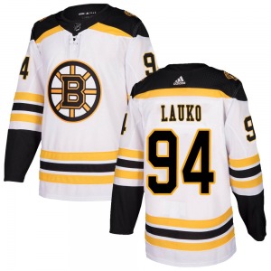 Authentic Adidas Youth Jakub Lauko White Away Jersey - NHL Boston Bruins