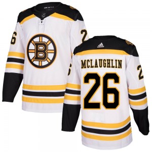 Authentic Adidas Youth Marc McLaughlin White Away Jersey - NHL Boston Bruins