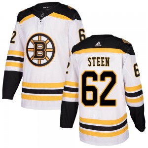 Authentic Adidas Youth Oskar Steen White Away Jersey - NHL Boston Bruins