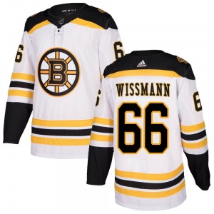 Authentic Adidas Youth Kai Wissmann White Away Jersey - NHL Boston Bruins