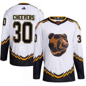 Authentic Adidas Youth Gerry Cheevers White Reverse Retro 2.0 Jersey - NHL Boston Bruins