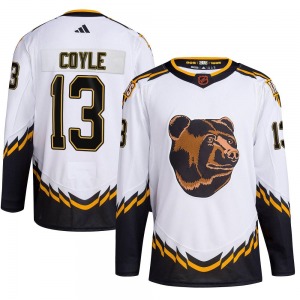 Authentic Adidas Youth Charlie Coyle White Reverse Retro 2.0 Jersey - NHL Boston Bruins