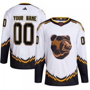 Authentic Adidas Youth Custom White Custom Reverse Retro 2.0 Jersey - NHL Boston Bruins