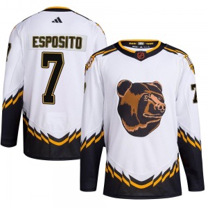 Authentic Adidas Youth Phil Esposito White Reverse Retro 2.0 Jersey - NHL Boston Bruins
