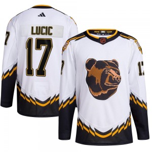 Authentic Adidas Youth Milan Lucic White Reverse Retro 2.0 Jersey - NHL Boston Bruins