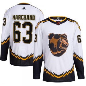 Authentic Adidas Youth Brad Marchand White Reverse Retro 2.0 Jersey - NHL Boston Bruins