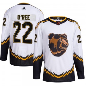 Authentic Adidas Youth Willie O'ree White Reverse Retro 2.0 Jersey - NHL Boston Bruins