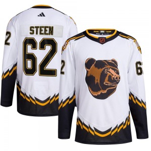 Authentic Adidas Youth Oskar Steen White Reverse Retro 2.0 Jersey - NHL Boston Bruins