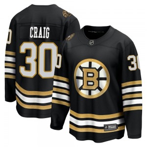 Premier Fanatics Branded Adult Jim Craig Black Breakaway 100th Anniversary Jersey - NHL Boston Bruins