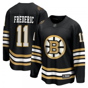 Premier Fanatics Branded Adult Trent Frederic Black Breakaway 100th Anniversary Jersey - NHL Boston Bruins