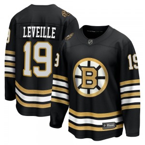 Premier Fanatics Branded Adult Normand Leveille Black Breakaway 100th Anniversary Jersey - NHL Boston Bruins