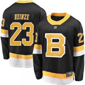 Premier Fanatics Branded Youth Steve Heinze Black Breakaway Alternate Jersey - NHL Boston Bruins