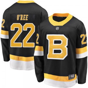 Premier Fanatics Branded Youth Willie O'ree Black Breakaway Alternate Jersey - NHL Boston Bruins