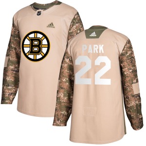 Authentic Adidas Youth Brad Park Camo Veterans Day Practice Jersey - NHL Boston Bruins