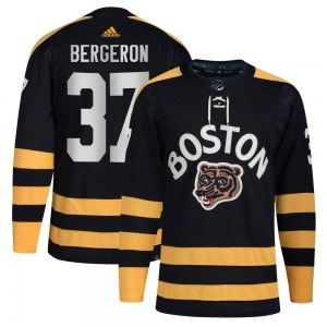 Authentic Adidas Adult Patrice Bergeron Black 2023 Winter Classic Jersey - NHL Boston Bruins