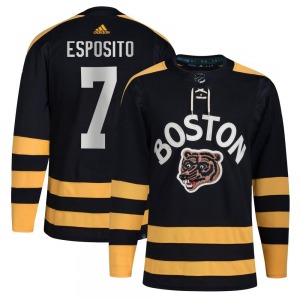 Authentic Adidas Adult Phil Esposito Black 2023 Winter Classic Jersey - NHL Boston Bruins