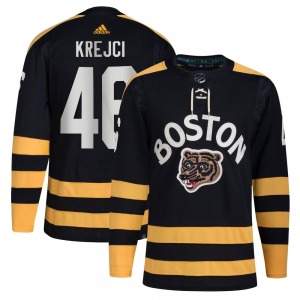 Authentic Adidas Adult David Krejci Black 2023 Winter Classic Jersey - NHL Boston Bruins