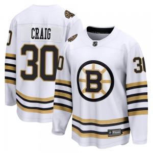 Premier Fanatics Branded Adult Jim Craig White Breakaway 100th Anniversary Jersey - NHL Boston Bruins