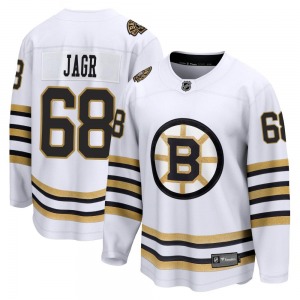Premier Fanatics Branded Adult Jaromir Jagr White Breakaway 100th Anniversary Jersey - NHL Boston Bruins
