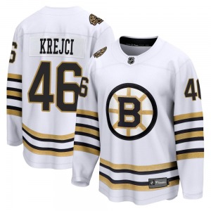 Premier Fanatics Branded Adult David Krejci White Breakaway 100th Anniversary Jersey - NHL Boston Bruins