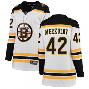Breakaway Fanatics Branded Women's Georgii Merkulov White Away Jersey - NHL Boston Bruins