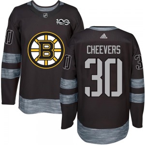 Authentic Youth Gerry Cheevers Black 1917-2017 100th Anniversary Jersey - NHL Boston Bruins