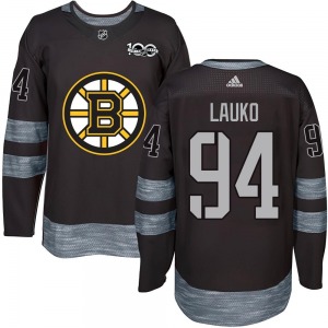 Authentic Youth Jakub Lauko Black 1917-2017 100th Anniversary Jersey - NHL Boston Bruins
