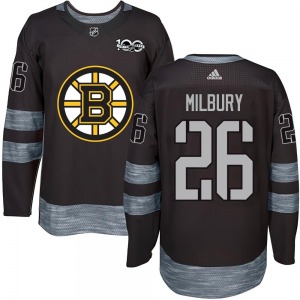 Authentic Youth Mike Milbury Black 1917-2017 100th Anniversary Jersey - NHL Boston Bruins