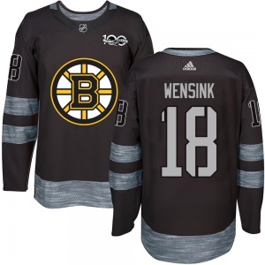 Authentic Youth John Wensink Black 1917-2017 100th Anniversary Jersey - NHL Boston Bruins