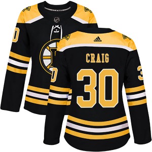 Authentic Adidas Women's Jim Craig Black Home Jersey - NHL Boston Bruins