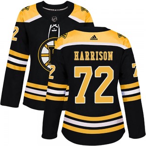 Authentic Adidas Women's Brett Harrison Black Home Jersey - NHL Boston Bruins