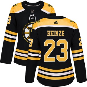 Authentic Adidas Women's Steve Heinze Black Home Jersey - NHL Boston Bruins