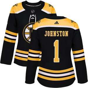 Authentic Adidas Women's Eddie Johnston Black Home Jersey - NHL Boston Bruins