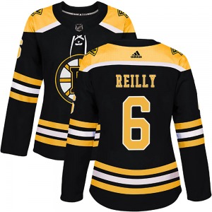 Authentic Adidas Women's Mike Reilly Black Home Jersey - NHL Boston Bruins