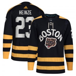 Authentic Adidas Youth Steve Heinze Black 2023 Winter Classic Jersey - NHL Boston Bruins