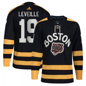 Authentic Adidas Youth Normand Leveille Black 2023 Winter Classic Jersey - NHL Boston Bruins
