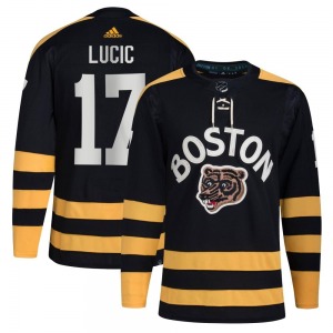 Authentic Adidas Youth Milan Lucic Black 2023 Winter Classic Jersey - NHL Boston Bruins