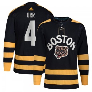 Authentic Adidas Youth Bobby Orr Black 2023 Winter Classic Jersey - NHL Boston Bruins