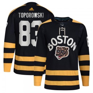 Authentic Adidas Youth Luke Toporowski Black 2023 Winter Classic Jersey - NHL Boston Bruins