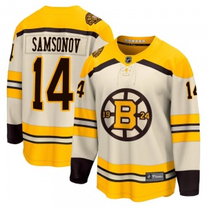Premier Fanatics Branded Adult Sergei Samsonov Cream Breakaway 100th Anniversary Jersey - NHL Boston Bruins