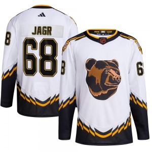 Authentic Adidas Adult Jaromir Jagr White Reverse Retro 2.0 Jersey - NHL Boston Bruins